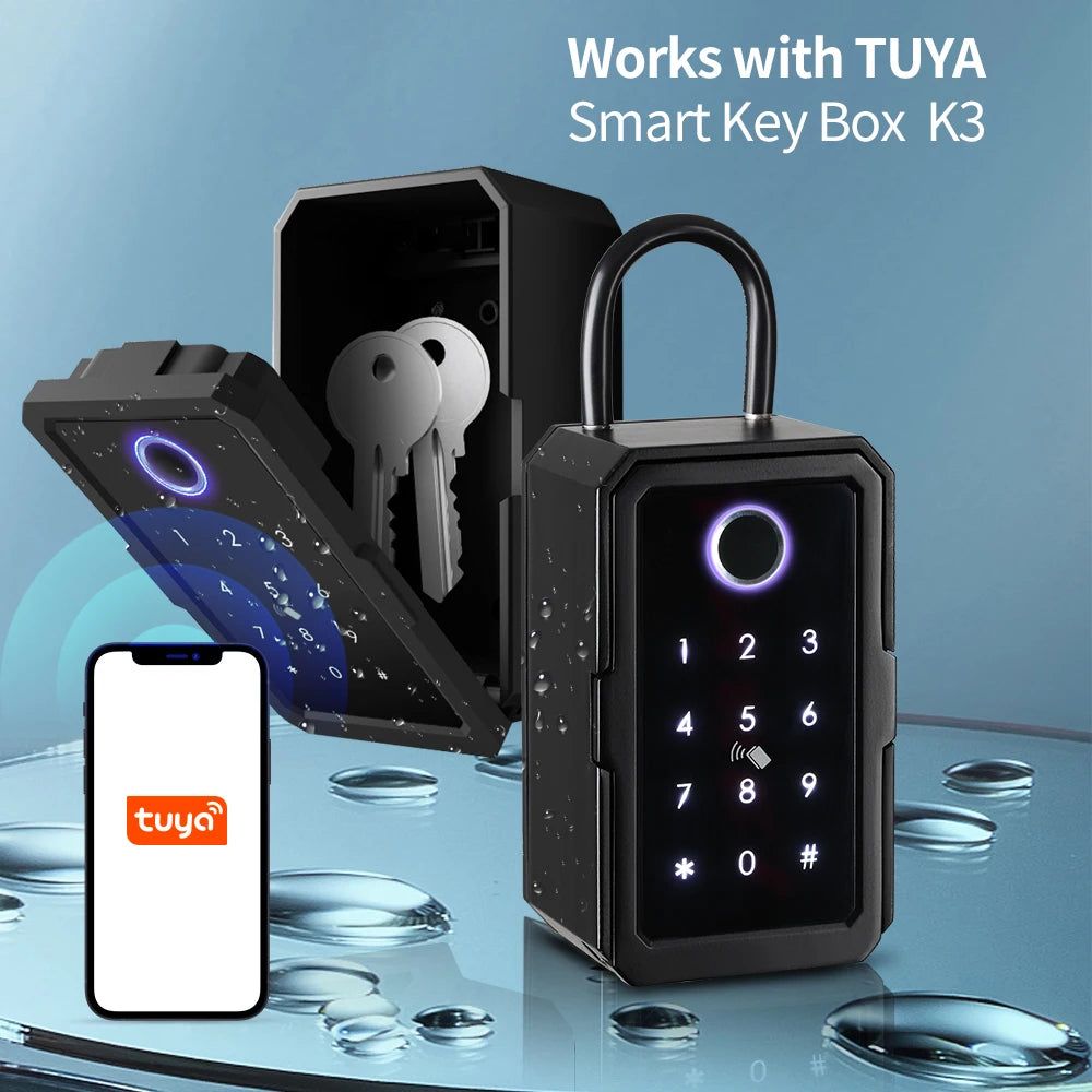 Tuya Key Box Storage Secret Key Lock Box APP Unlock Waterproof Work ...