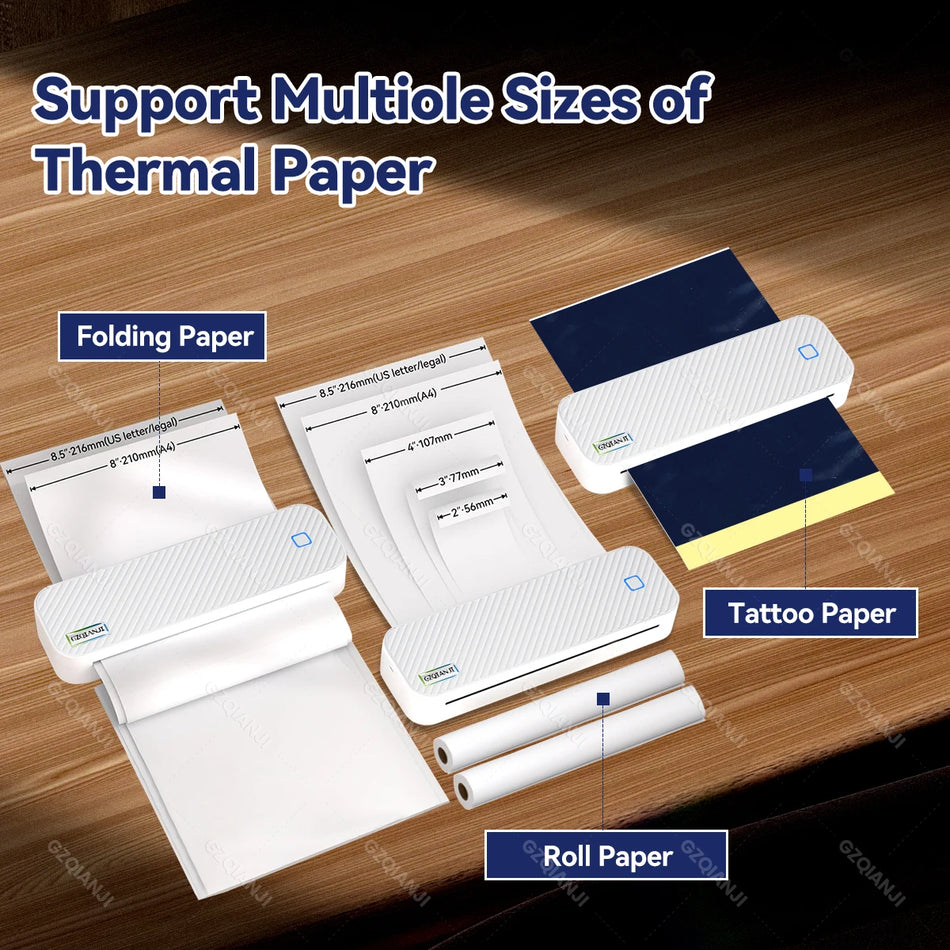 A4 Bluetooth Thermodrucker für Fotos, Notizen und Tattoo-Transfer-Schablonen