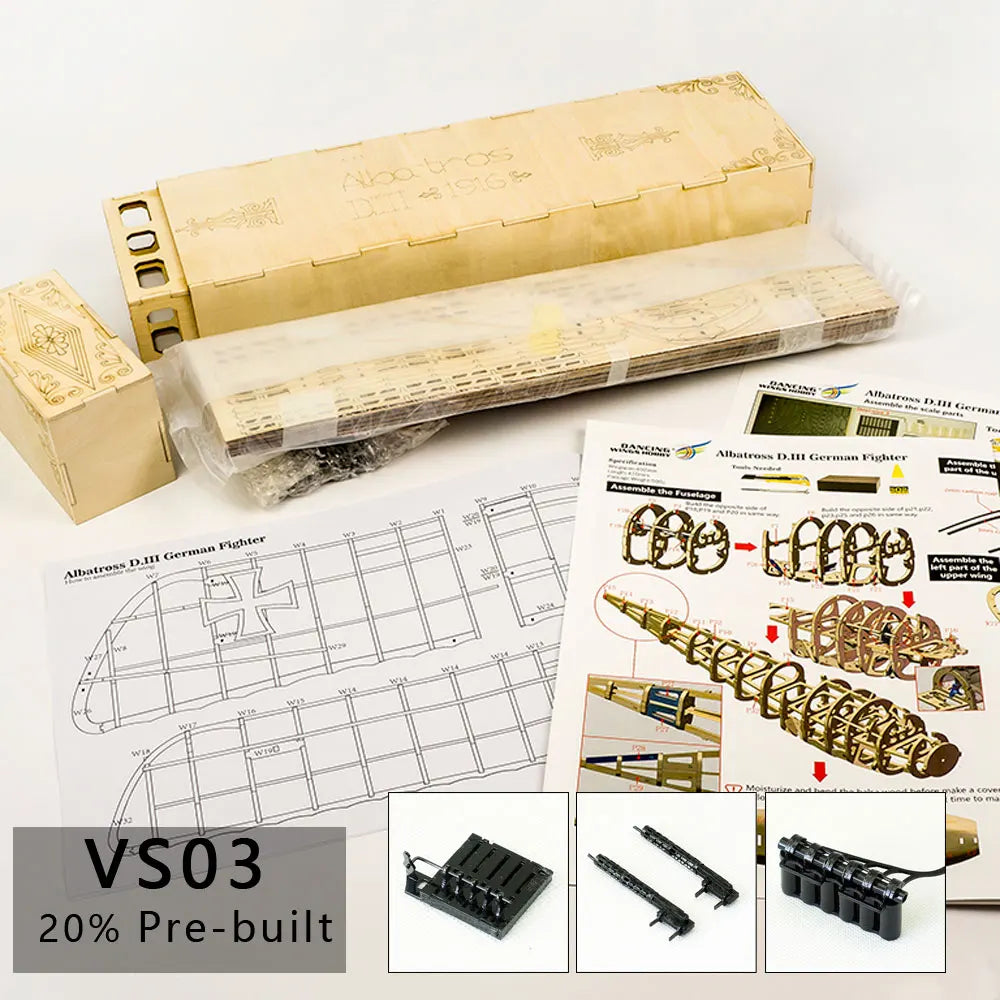 Real Hawk Albatross 500mm Wingspan Laser Cut Wood Aircraft Model VS03