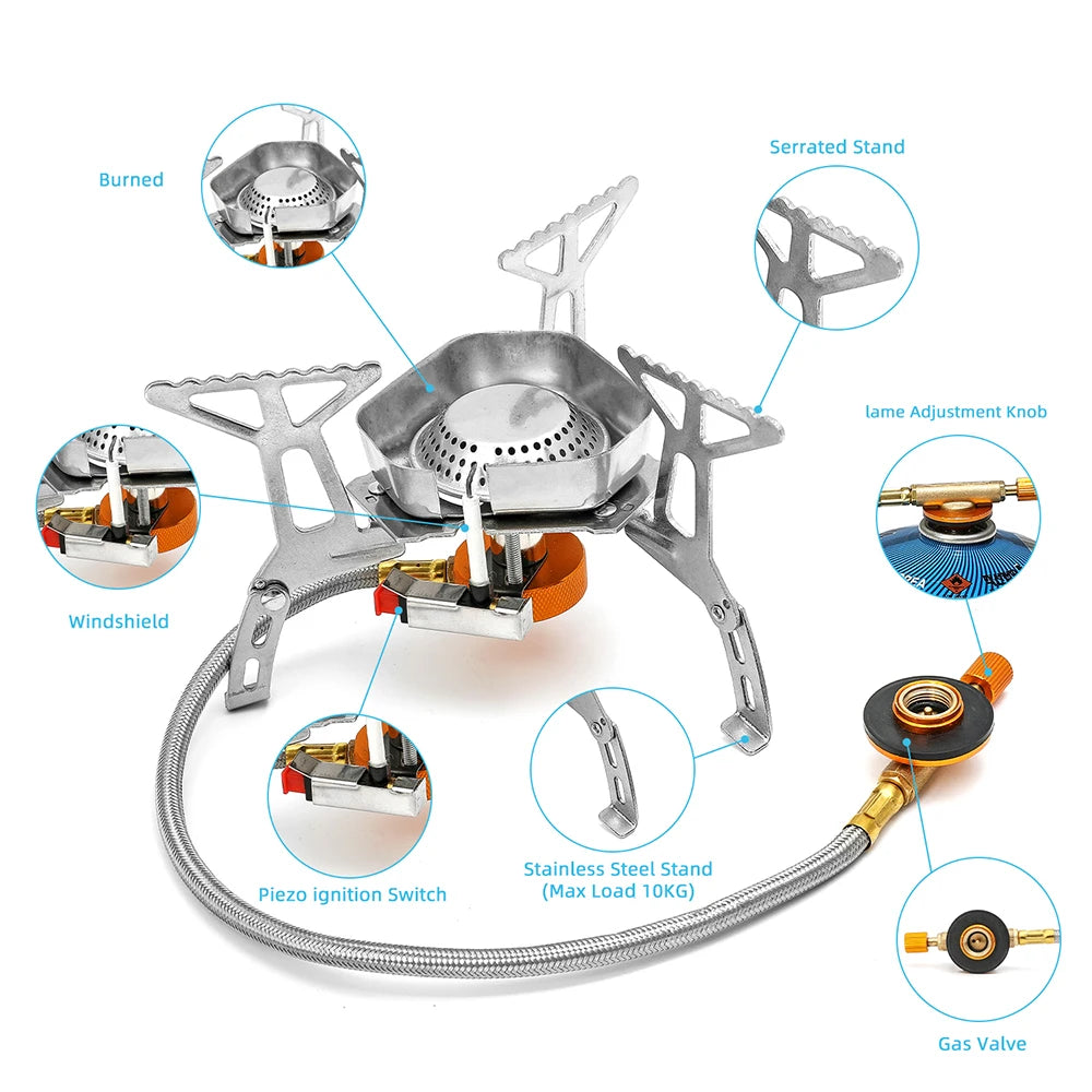 3500W Camping Gas Stove &ndash; Powerful Windproof Cooking Performance