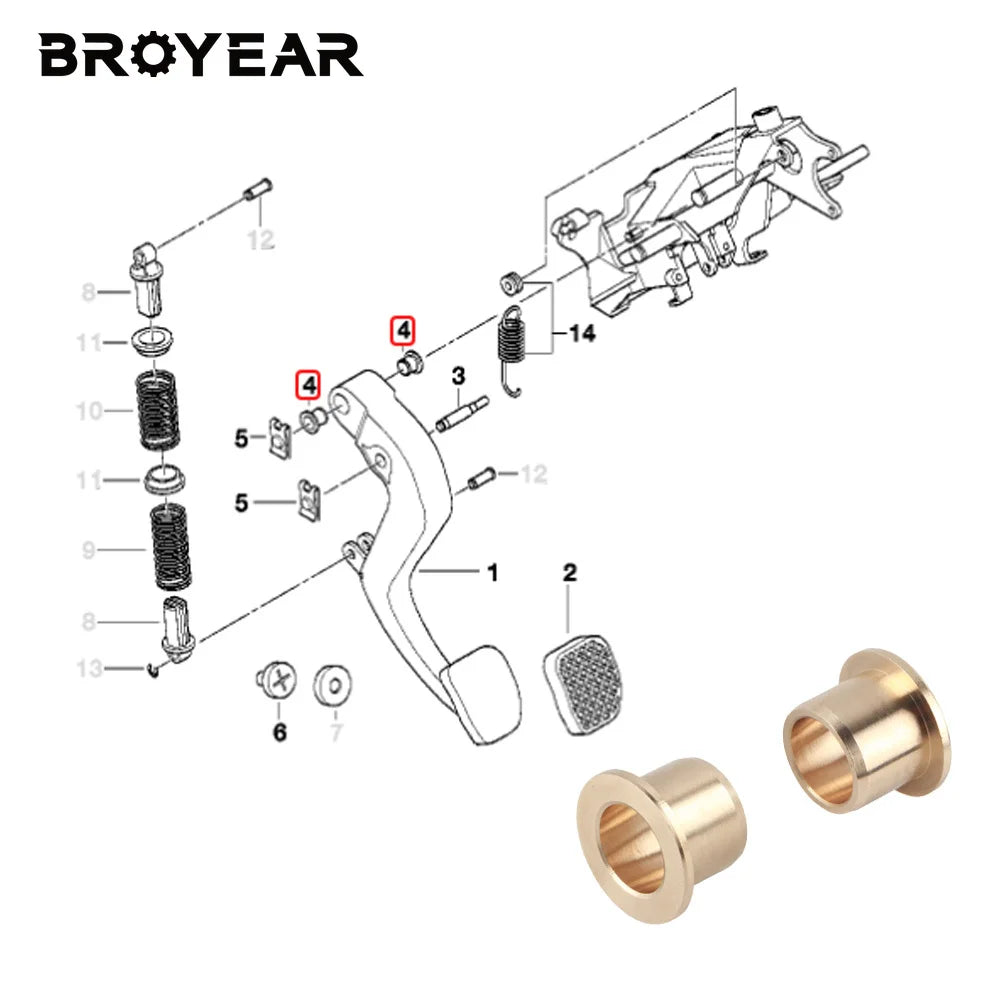 Brake Clutch Pedal Bushings In Aluminum For BMW E46 E90 F30 by InterCyprus Trading Ltd