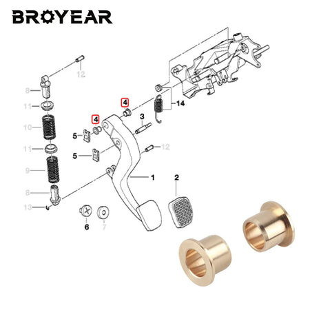 Brake Clutch Pedal Bushings In Aluminum For BMW E46 E90 F30 by InterCyprus Trading Ltd