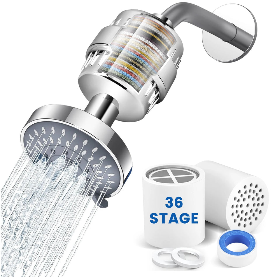 36-stegs duschfilter med vitamin C och klorreduktion