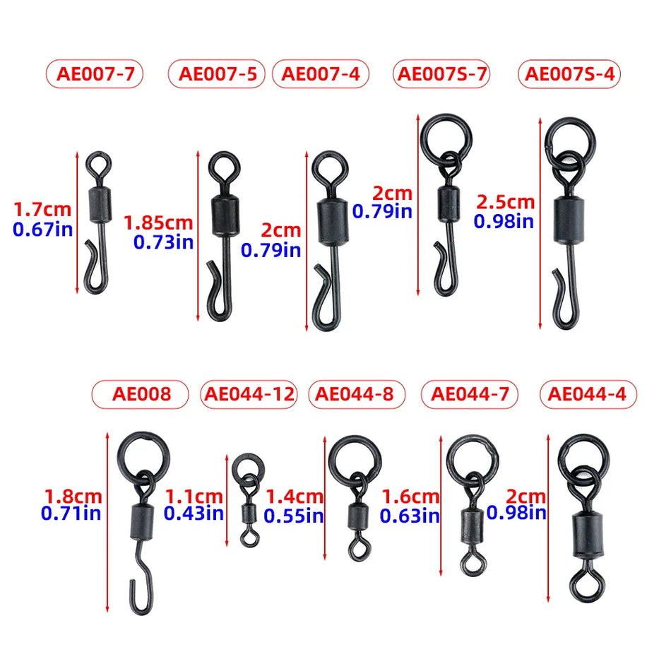 Hirisi Karper Swivels Snaps 20 Pack Snelle Verandering Stevige Ring
