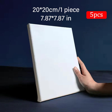 Blank Square Canvas Set &ndash; Cotton Canvas Ready To Paint 5pcs 20x20cm 8x8in