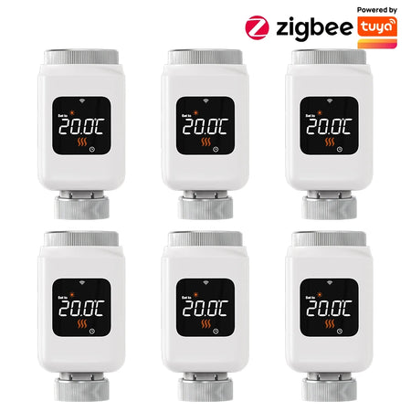 Tuya WiFi Zigbee Smart Radiator Valve &ndash; Thermostatic Control 6PCS-Zigbee / 3 x 1.5V