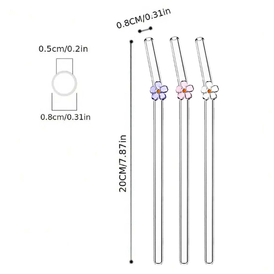 Colorful Reusable Glass Straws &ndash; Eco-Friendly Decorative Design