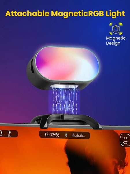 AOCHUAN Mini RGB Magnetic Fill Light &ndash; 3-Stop Brightness with 7 Color Adjustment
