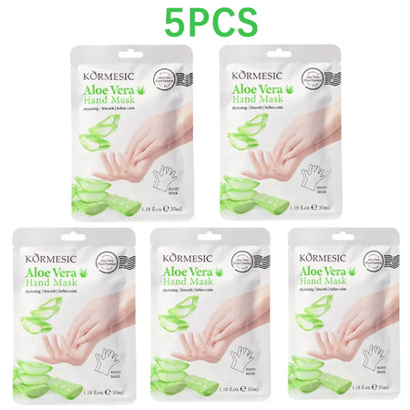 Hand Mask Moisturizing Gloves - Lavender Scented Aloe Vera 5pcs 1