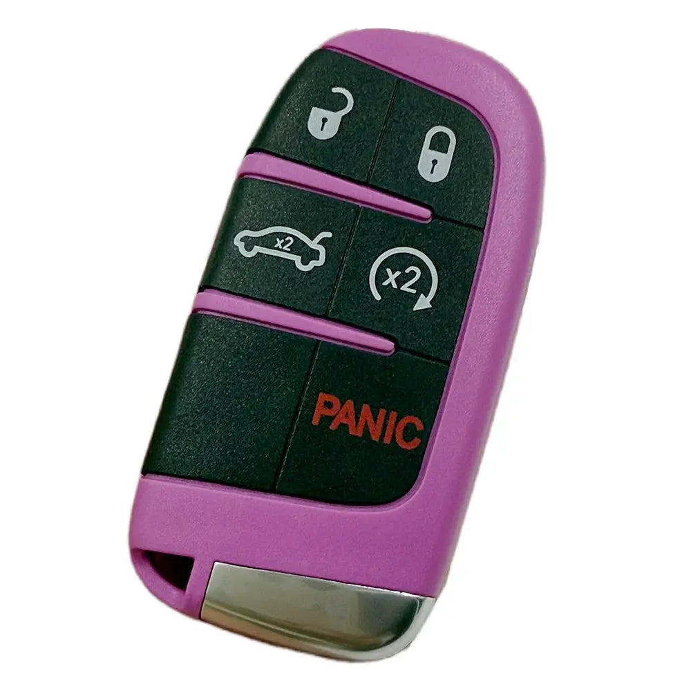 Pink Color Car Smart Remote Key Shell Casing for Dodge SRT 5 Button with Uncut Emergency Insert Key with Logo by InterCyprus Trading Ltd