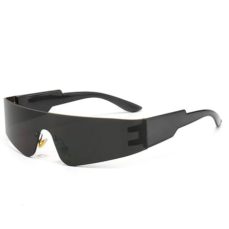 Trendy Cyberpunk Frameless UV400 Sports Sunglasses for Women C1 / As shown in the figu