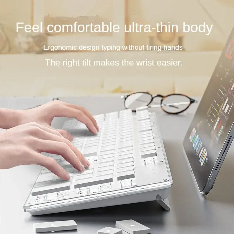 EWEADN GX710 &ndash; Mute Keyboard With White Backlight, Wired