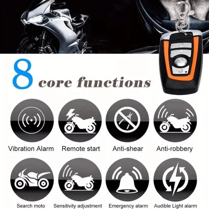 Anti-diefstal motorfiets alarm met afstandsbediening, 125dB sirene, draadloos