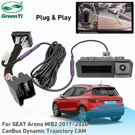 Canbus Data Dynamic Trajectory Car Reverse Backup Camera For Seat Arona 2017~2020 MIB Stereo, No Coding/ Plug and Play by InterCyprus Trading Ltd