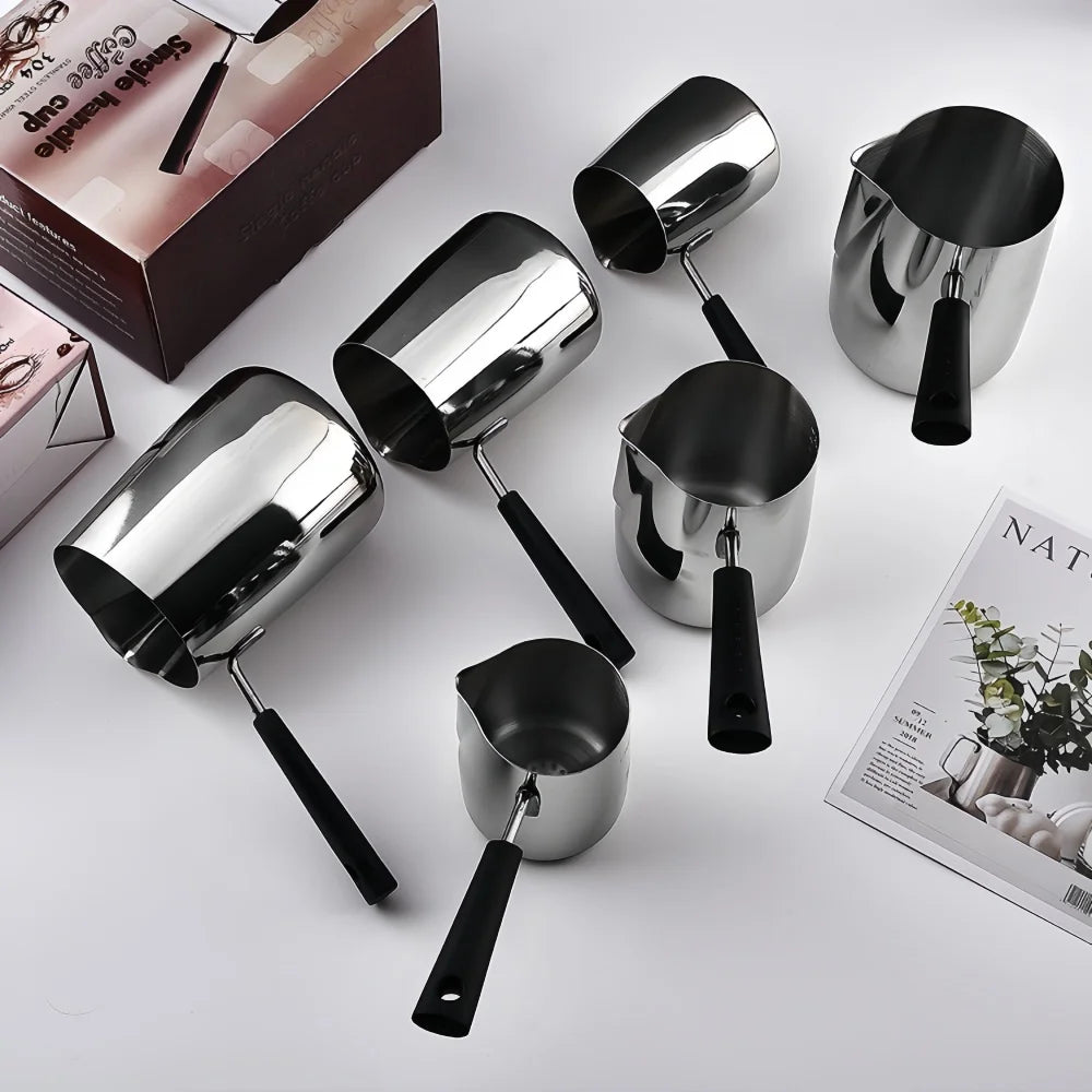 WUWANLI Coffee Milk Frothing Pitcher &ndash; Double-Sided Scale for Perfect Latte Art