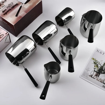 WUWANLI Coffee Milk Frothing Pitcher &ndash; Double-Sided Scale for Perfect Latte Art