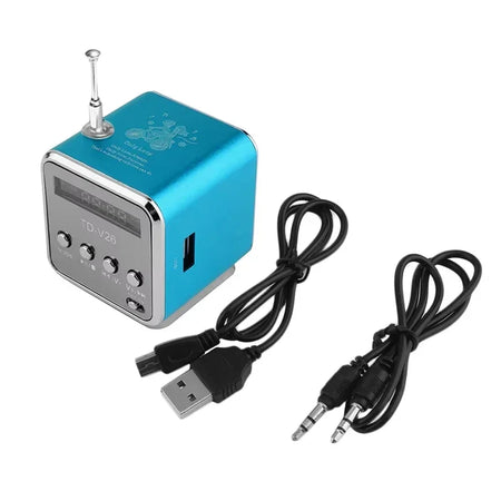 TD-V26 &ndash; Rechargeable Portable FM Radio With Bluetooth Blue