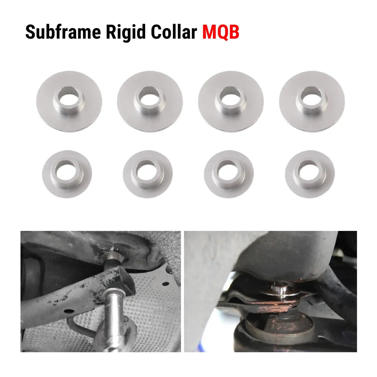 PIKBUK MQB Subframe Lockup Alignment Kit Rigid Collar Bushing Set for VW Golf 7 Passat Audi S3 SEAT Leon Skoda Octavia Aluminum by InterCyprus Trading Ltd