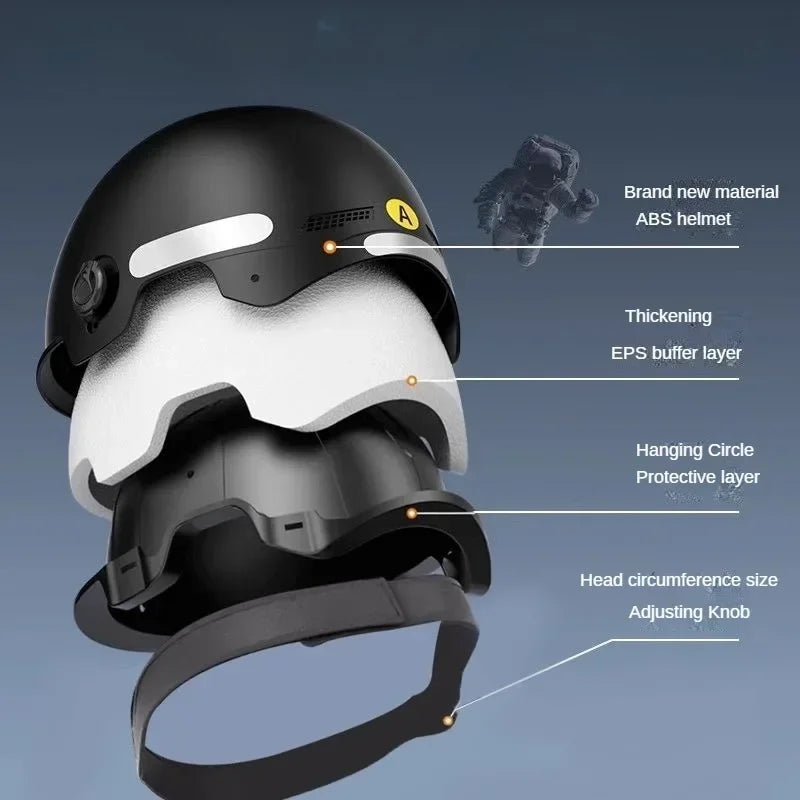 3C Certified Cartoon Half Helmet for Adults and Children with Goggles