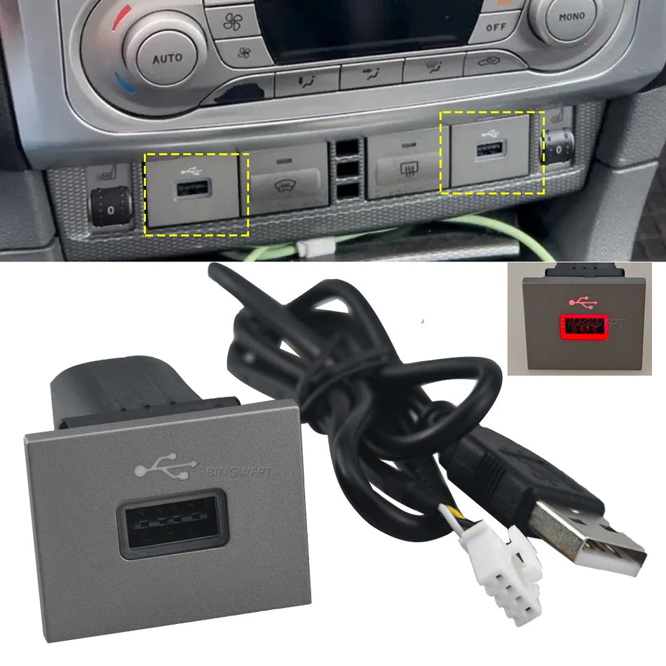 Toma de Carga USB para Coche con Carga Rápida para Ford Focus 2 Mk2 2009-2011
