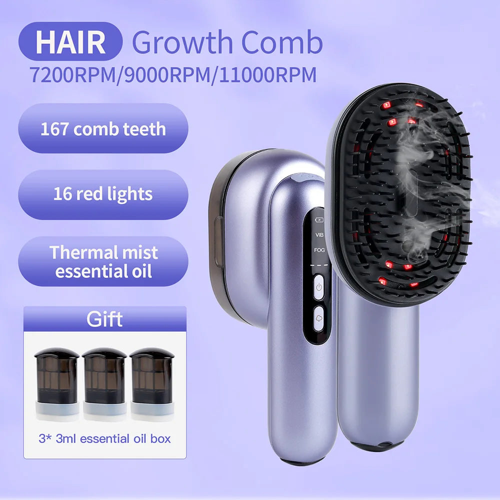 Hair Care Massage Comb &ndash; Vibration Scalp Massager with Spray Applicator