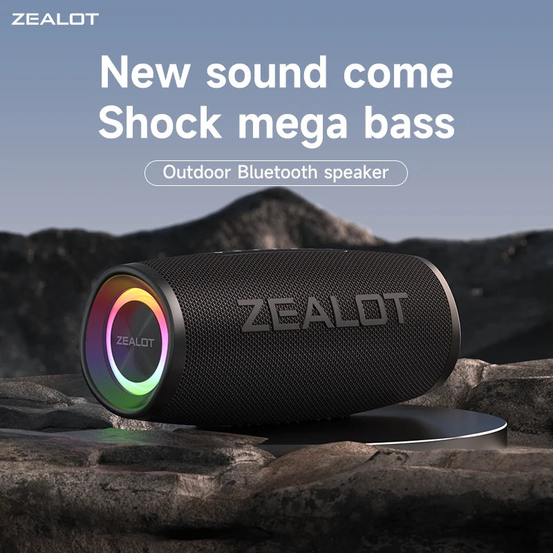 ZEALOT-S56 Speaker &ndash; IPX6 Waterproof 40W Bass RGB Lights