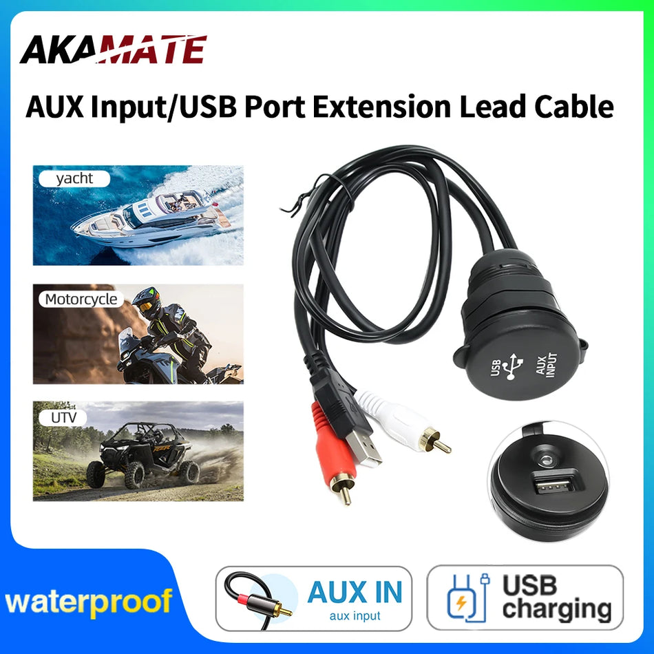 42cm AUX USB Extension Cable - Waterproof Car Radio