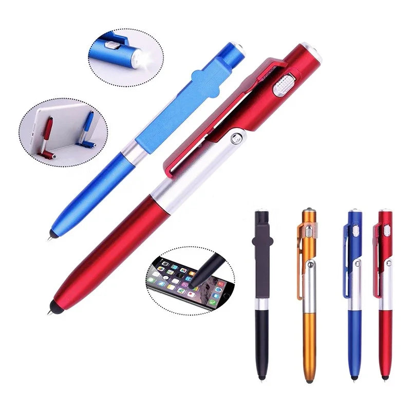 4 in 1 Multifunction Ballpoint Pen with LED Light and Phone Holder