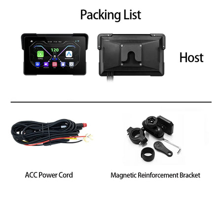 Peocke 7 Inch Motorcycle Carplay Display &ndash; Wireless GPS Navigation with IPX7 Waterproof Design 1 pcs / None