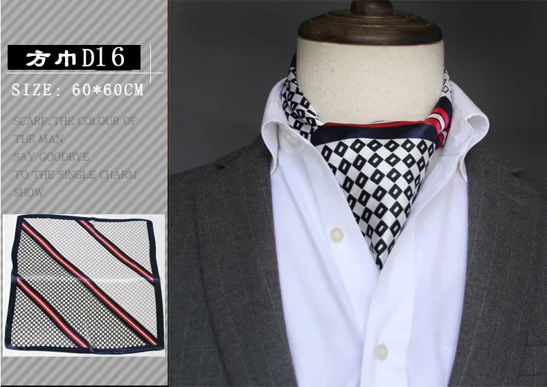 British Men's Silk Scarf &ndash; Elegant Satin Touch D16