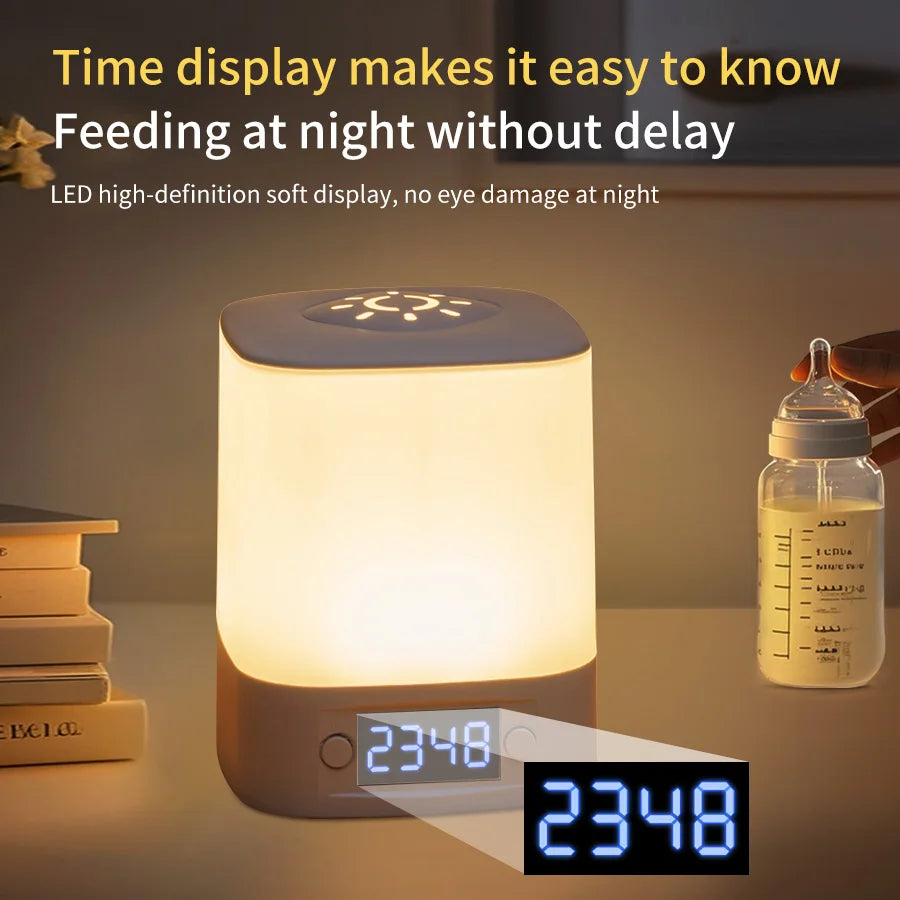 Rechargeable Touch Control Night Lamp with Clock Display