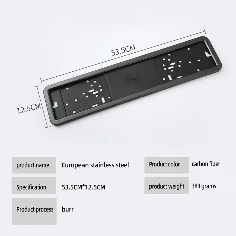 Universal European License Plate Frame &ndash; Front And Rear Use