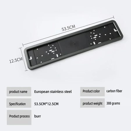 Universal European License Plate Frame &ndash; Front And Rear Use