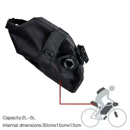 Seat Packs Saddle Bag &ndash; Waterproof Durable Nylon with YKK Zipper CWB 01 Black