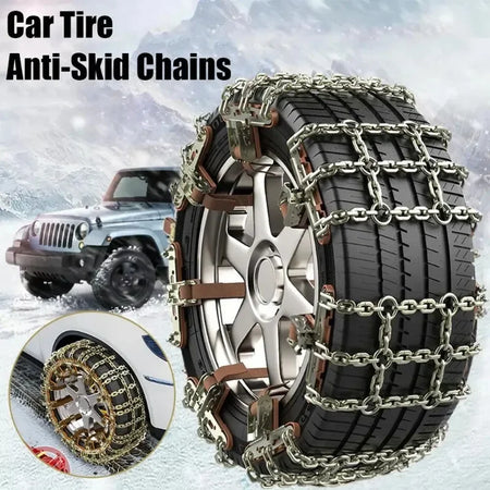 Car Anti-Skid Chain &ndash; Heavy Duty Metal for Snow and Ice