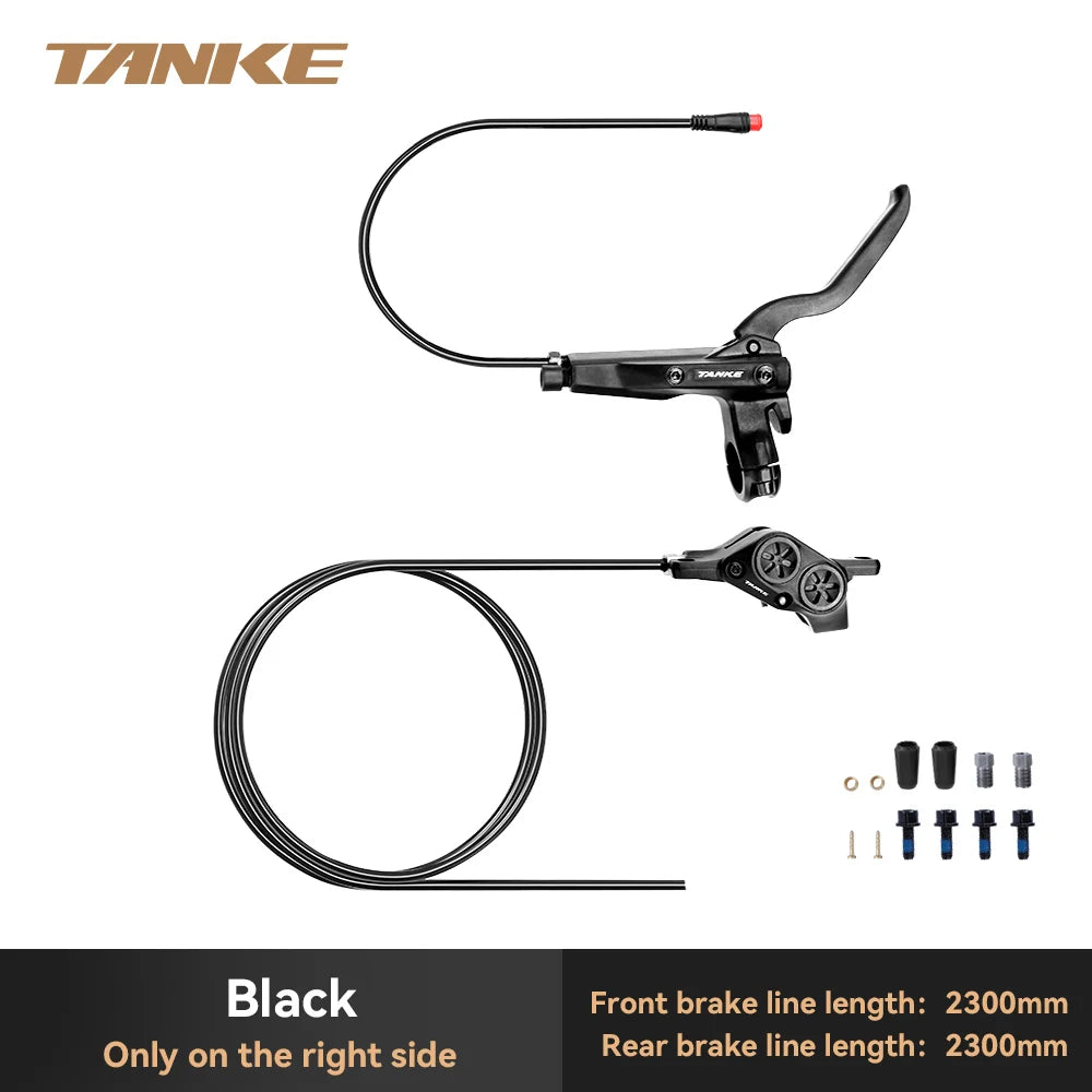 TANKE E-Bike MTB 4 Piston Hydraulic Disc Brake Set &ndash; Ultralight High-Performance Braking Black R split-type