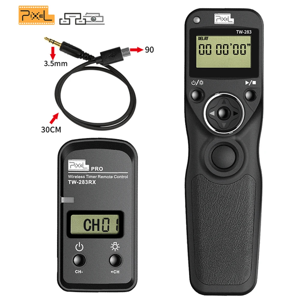Pixel TW-283 Wireless Timer Remote Control for Canon, Nikon, Sony Cameras TW283-90 FJ