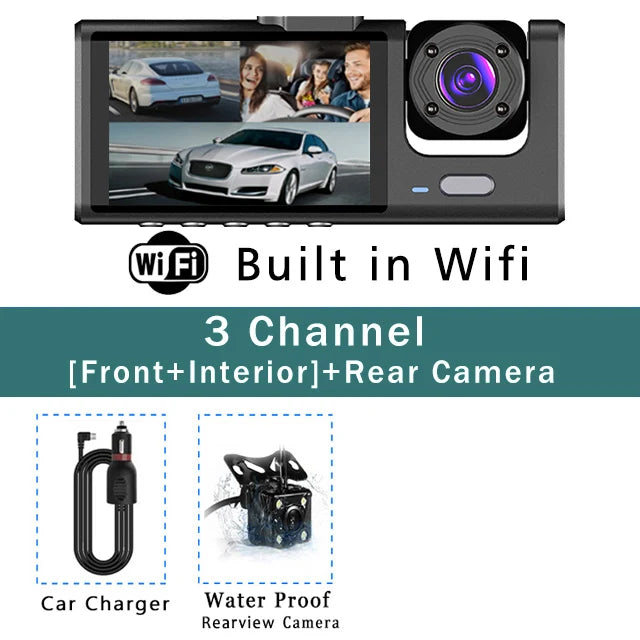 WiFi 3 Channel Mini Car DVR Wifi-3 Channel 1 / None 1