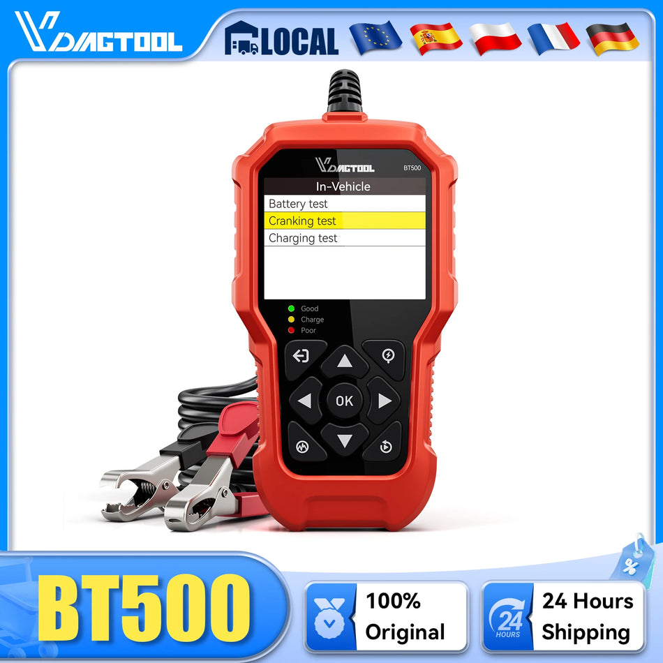 BT500 Automotive Battery Analyzer with Waveform Display, 6V 12V 24V