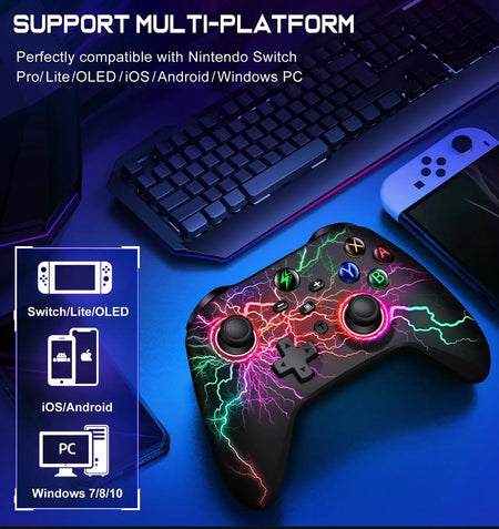 Wireless Gamepad for Switch/Switch Lite/Switch OLED Controller Manette Switch with Wake-up Programmable Turbo by InterCyprus Trading Ltd