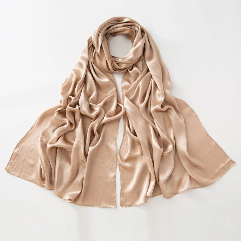 Women Plain Silk Satin Hijab Scarf &ndash; Effortless Elegance and Comfort