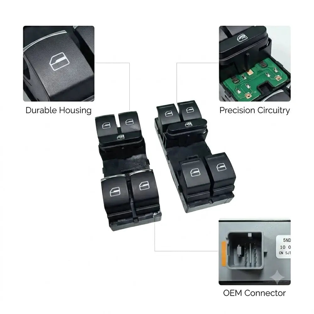 Power Window Master Switch Control Button For VW Jetta Golf Passat MK5 by InterCyprus Trading Ltd