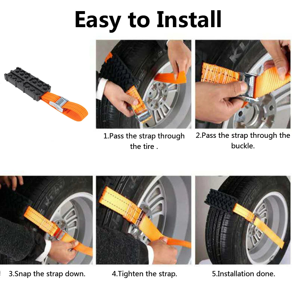 Car Tire Traction Blocks Straps &ndash; Durable PU Anti-Skid