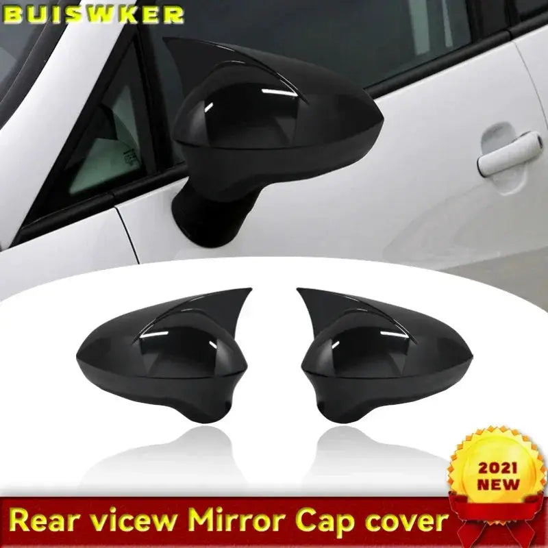 Mirror Cover Piano Black Exterior Accessories For Seat Ibiza 2008 - 2017 ABS Material by InterCyprus Trading Ltd