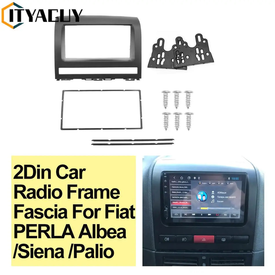 Rám pro rádio Double DIN Fiat Albea Siena Palio 2004-2012 Fascia ABS Černý
