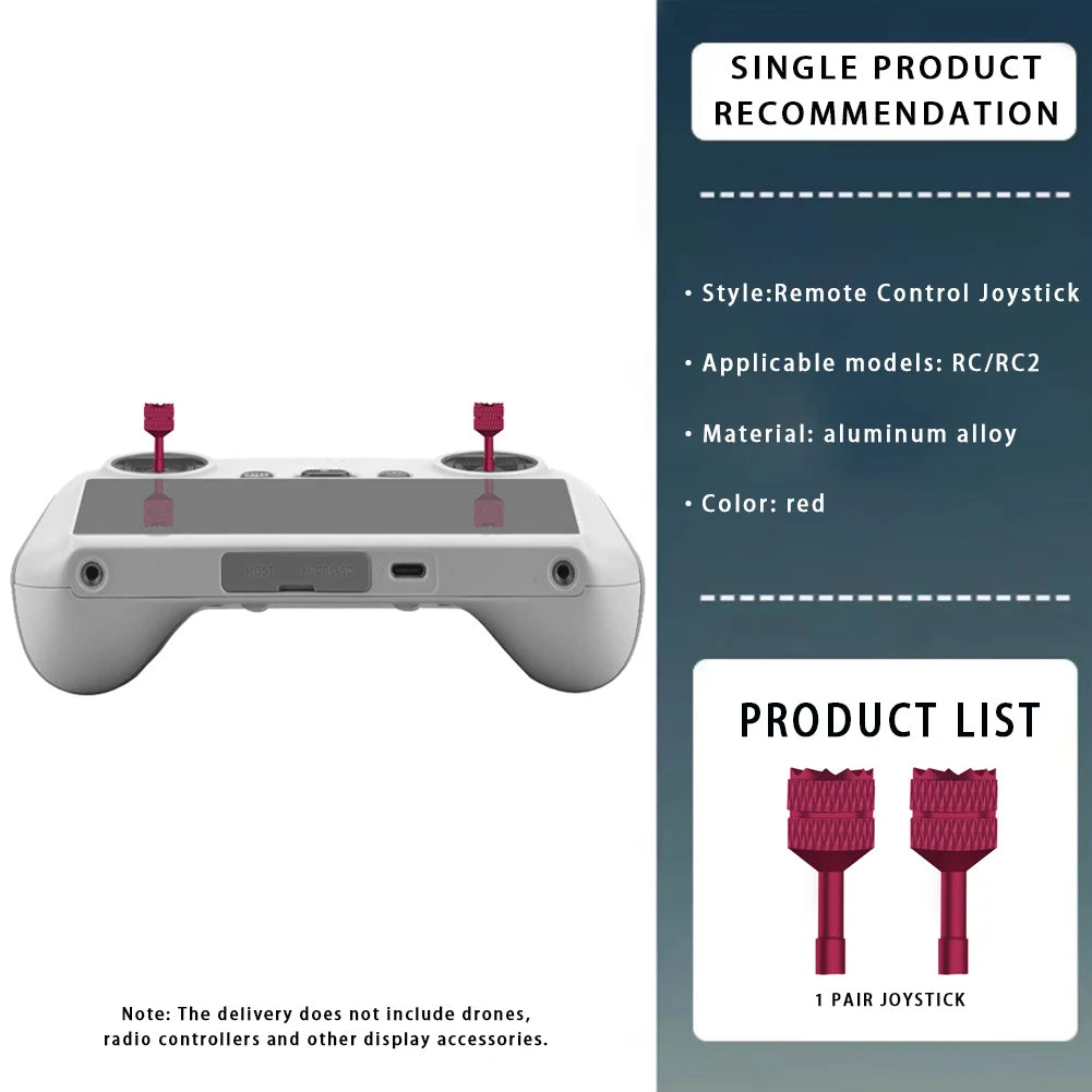 Aluminum Joystick Sticks for DJI Mini 4 Pro &amp; RC Controllers red for RC 1 2 / CHINA