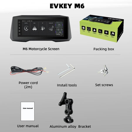 EKIY 7 Inch Wireless CarPlay Moto Android Auto &ndash; Portable Digital Motorcycle GPS Navigation M6