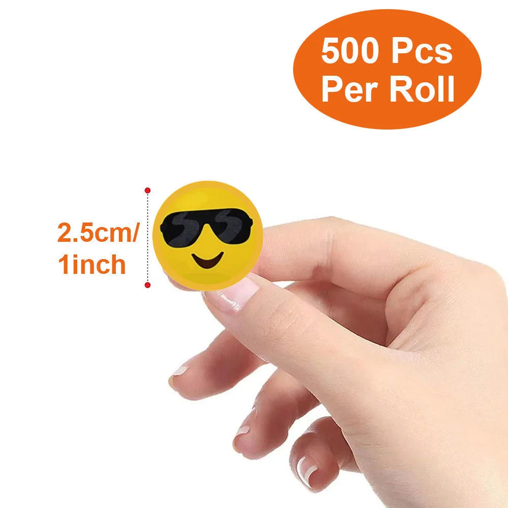 500 Pcs Cartoon Smile Face Expression Stickers - Fun Reward Decor
