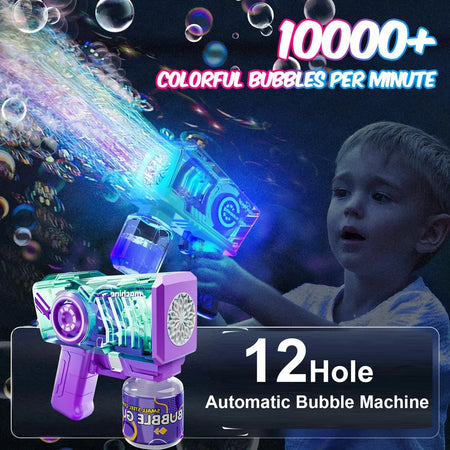 12 Holes Electric Bubble Gun &ndash; Full Automatic Fun for Kids