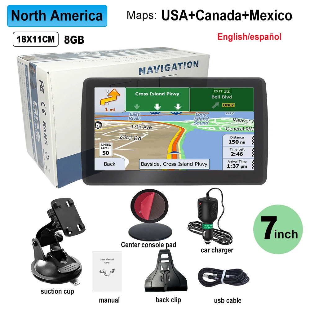 WEEKJOOY 7 Inch GPS Navigation &ndash; Free Map Updates for Europe and North America USA Canada MX / CHINA / 7 inch GPS